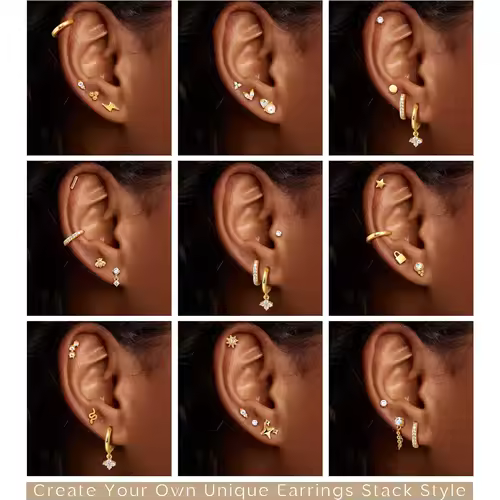 Bobisty 1pc Earrings Surgical Stainless Steel Earrings for Women Dainty Flat Back Earring Stud Hoop Cartilage for Sensitive Ears - Image 6