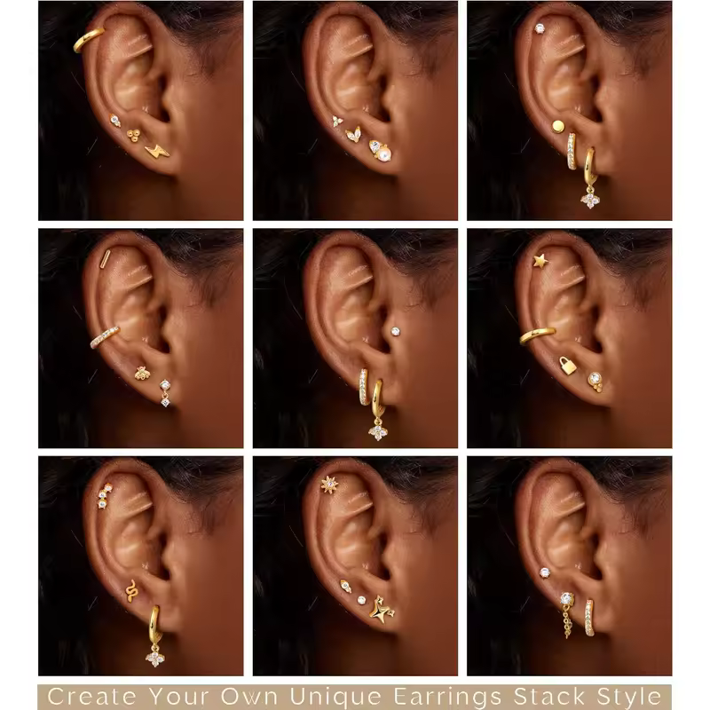 Bobisty 1pc Earrings Surgical Stainless Steel Earrings for Women Dainty Flat Back Earring Stud Hoop Cartilage for Sensitive Ears - Image 6