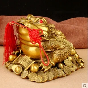 SCY 16504+++Feng Shui lucky seven copper ornaments with three gold toad toad cicada five money