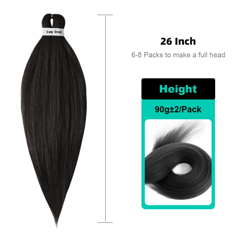 Long Easy Jumbo tranças extensões de cabelo, fácil trança, Ombre pré esticado, trança sintética Crochet, fibra do cabelo, 90g por PC, 26"