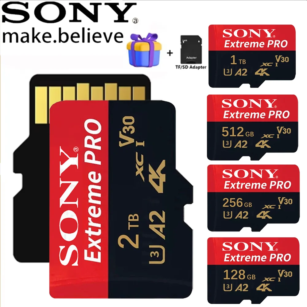 

SONY Flash Drive Card 2TB Class10 Memory Card 1TB V30 Micro SSD Card 512GB A2 cartao de memoria 256GB TF Card Free Adapter