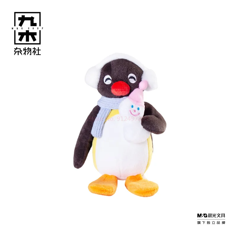 Pingu Winter Series Pingu\'s Winter Charm Anime Figure Snowman Sleepy Sister Going Out Shopping Doll Plush Toy Room Decoration