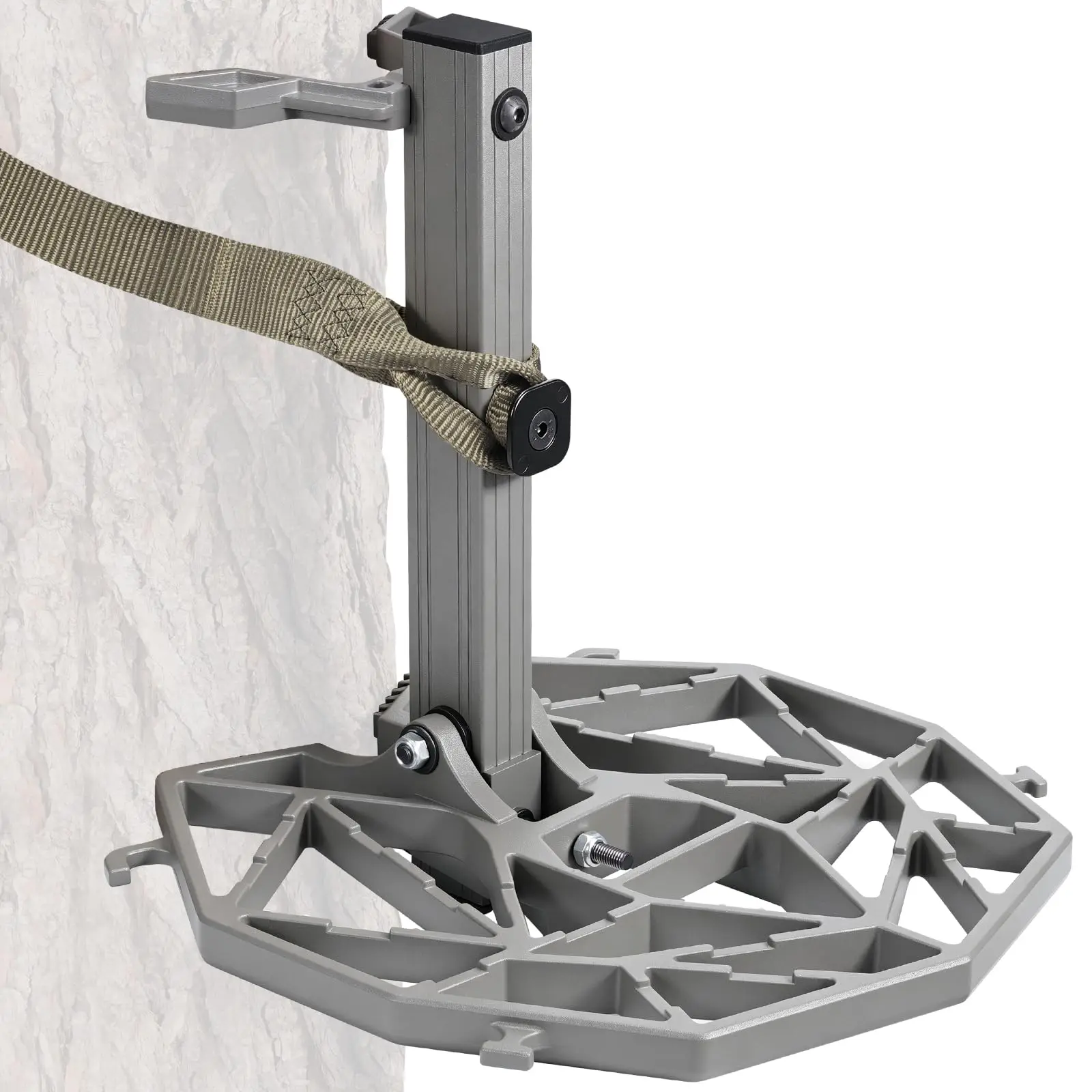 Saddle Platform, Aluminum Alloy Tree Saddle Platform for Hunting Adjustable and Lightweight Saddle Platform with Non-Slip Hook D