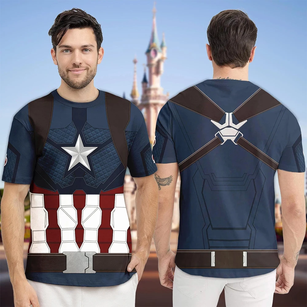 

Superhero Team Costume T-shirt Captain America Iron Man Avengers Cosplay Costume Shirt for Men Disney Halloween 3D Print Tee