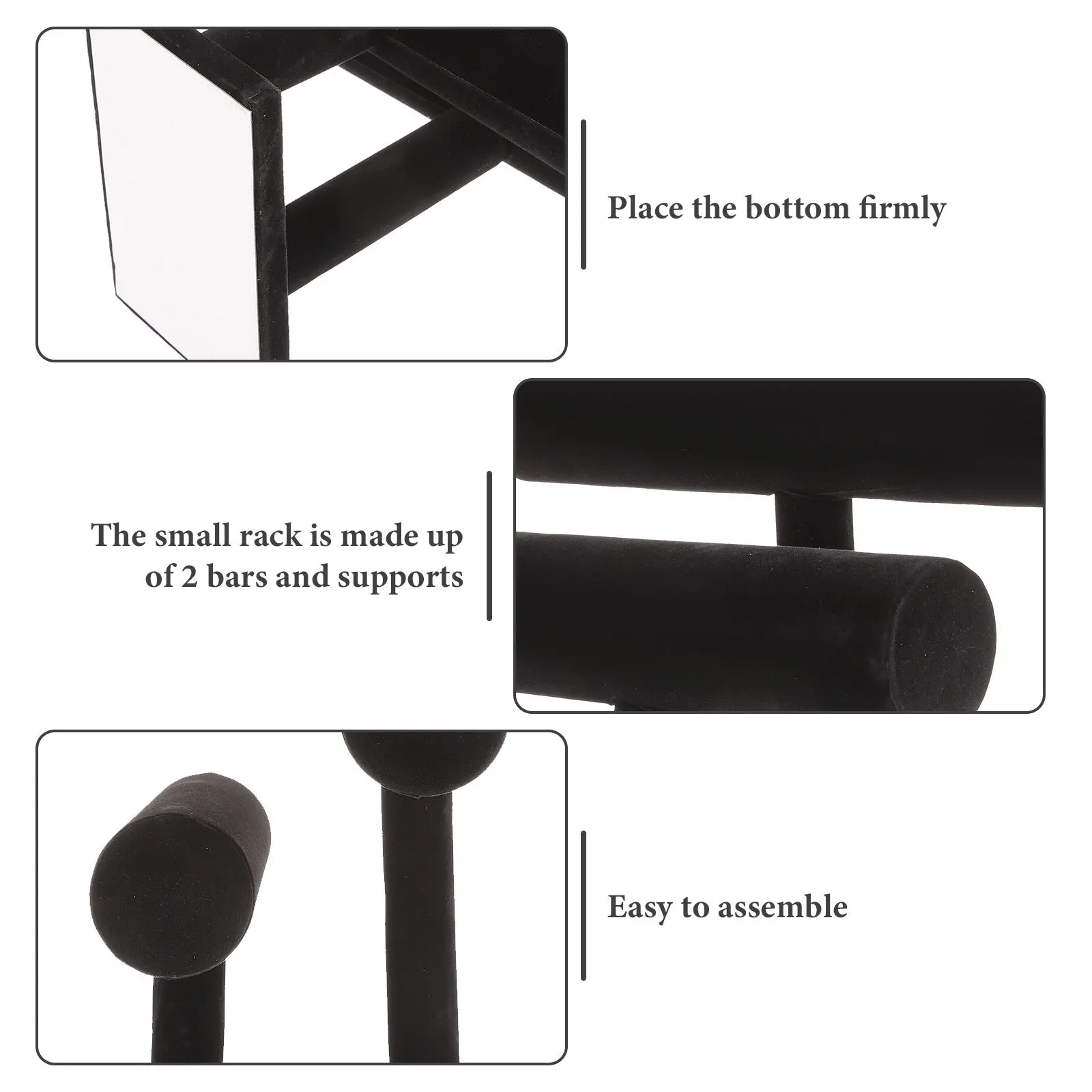 

2 Tier Black Detachable Bracelet Holder Rack for Jewelry Display Organization and Easy Assembly Bracelet Holder