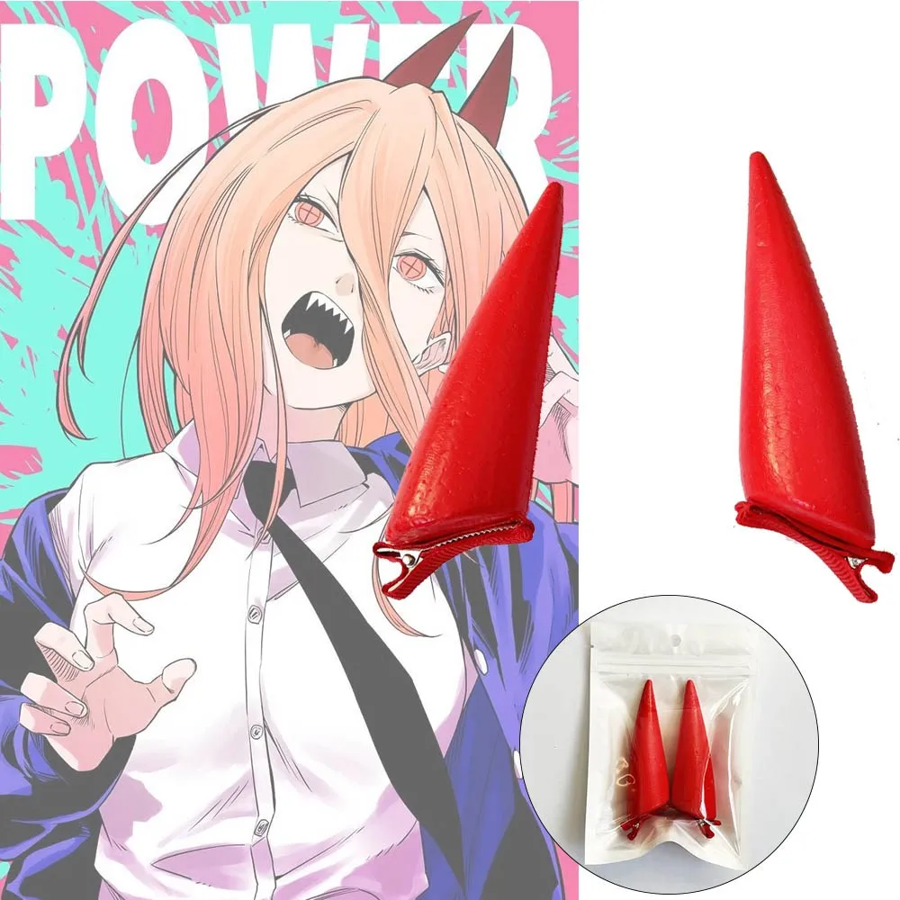 Anime Chainsaw Man Power Headwear Cosplay Demon Foam Horn Horn Headband Hairpin Prop Halloween Headwear Decoration