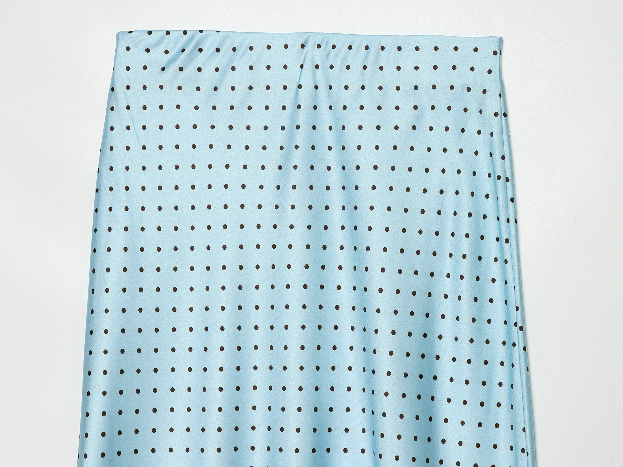 Eleganter Gepunkteter Satin-Midirock für Damen Hochgeschnittener Schicker Streetwear Sommer Neue Mode Damen Elastischer Hochbund-Rock – Detail 18