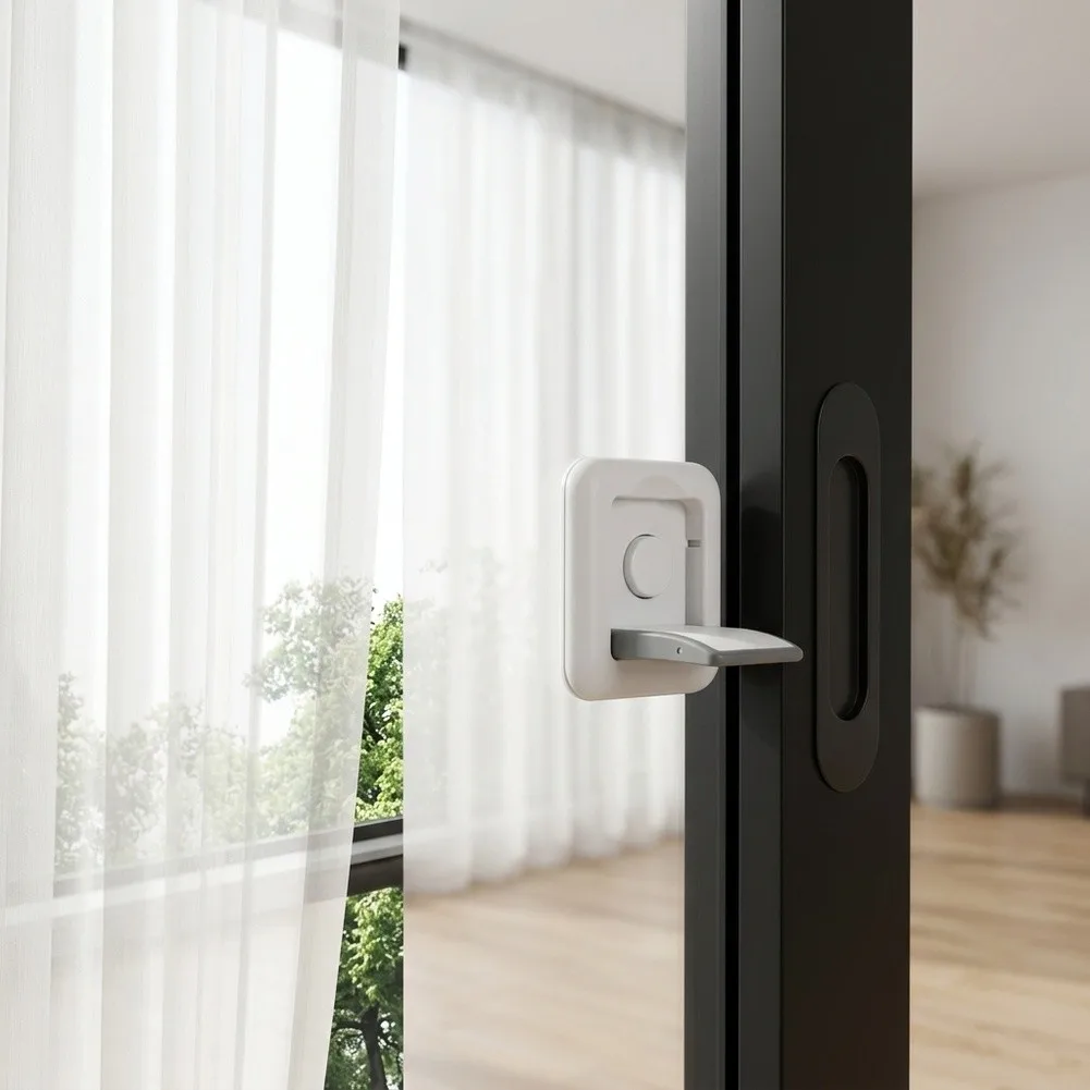 4 Pack Sliding Door and Window Locks for Home Security with Safety Design for Patio Doors Cupboard Sliders and Toilet Lids