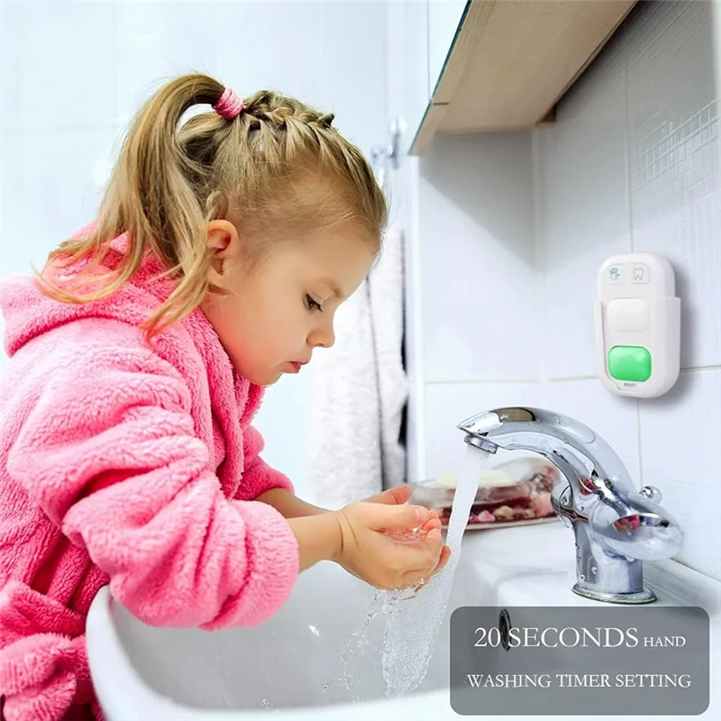 B47B-Timer For Kids,Wireless Battery Powered 2 Minutes Teeth Brush Timer,20 Seconds Hand Washing Timer, Color Indicator Light