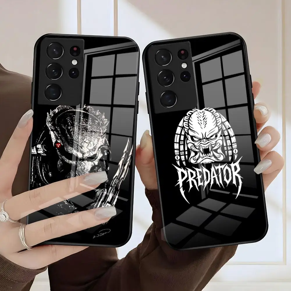 Movie P-Predator Phone Case For Samsung S26 S25 S24 FE S23 S22 S21 Plus S20 Ultra Note20Ultra Black Glass Cover
