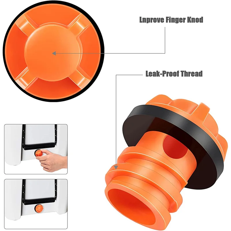 대부분의 Rotomolded 쿨러와 호환되는 ABNO-쿨러 드레인 플러그 교체, 누출 방지 디자인의 소형 드레인 플러그 4Pcs