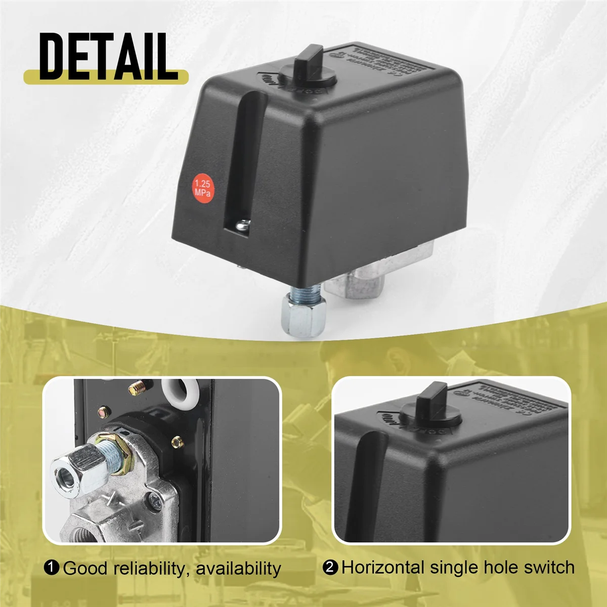 Pressostato del compressore d'aria bifase 220V 15A 9-12kg Pressostato per compressori d'aria Controllo interruttore Strumenti domestici
