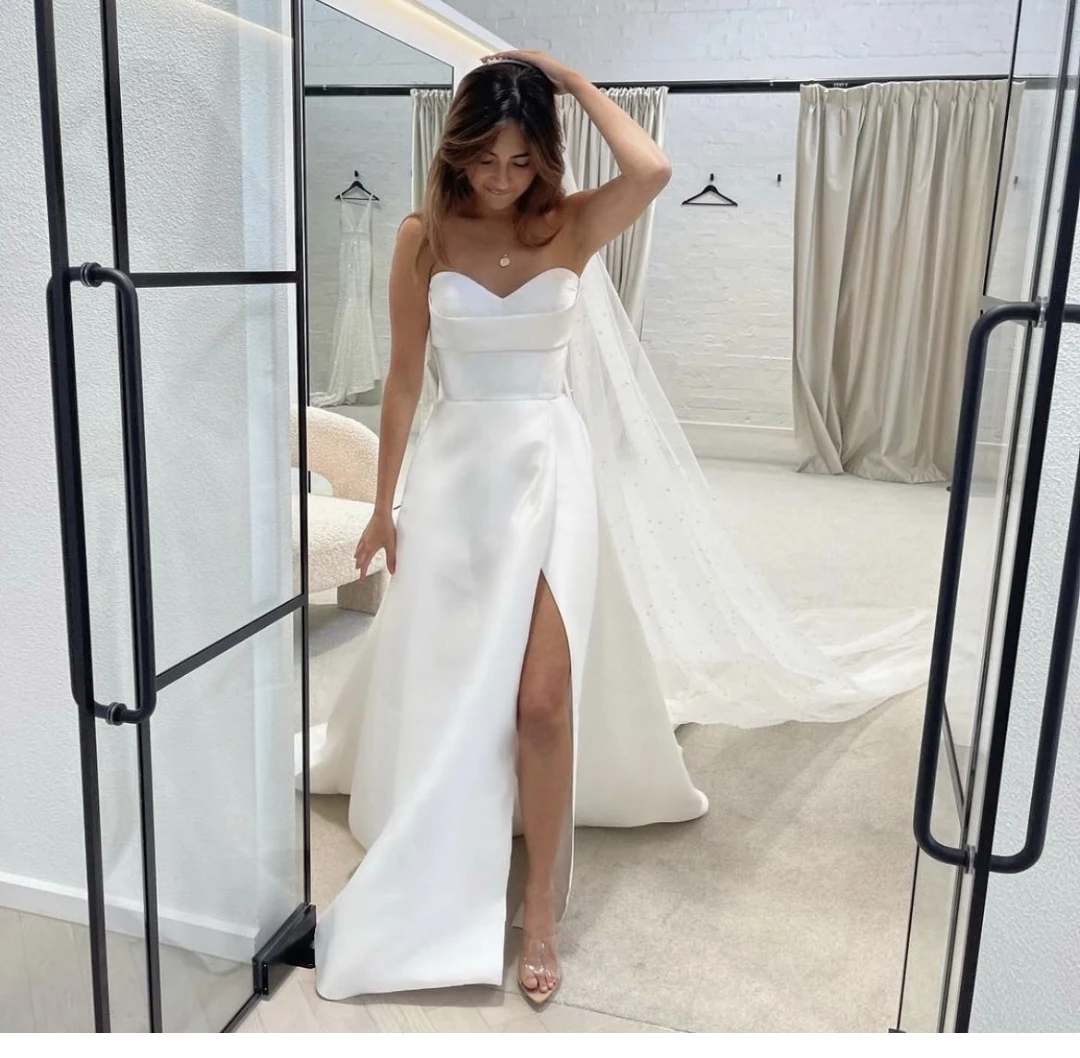 

Vestido de Novia Sweetheart Wedding Dress For Women Mermaid Elegant Customize To Measures Side Slit Soft Satin Bridal Gowns 2024