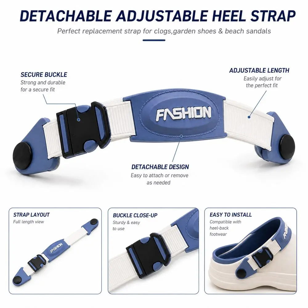 1pair Adjustable Hole Shoes Strap Fix Buckles Detachable Sandals Straps Secure Fit DIY Shoe Decoration Sandals Laces
