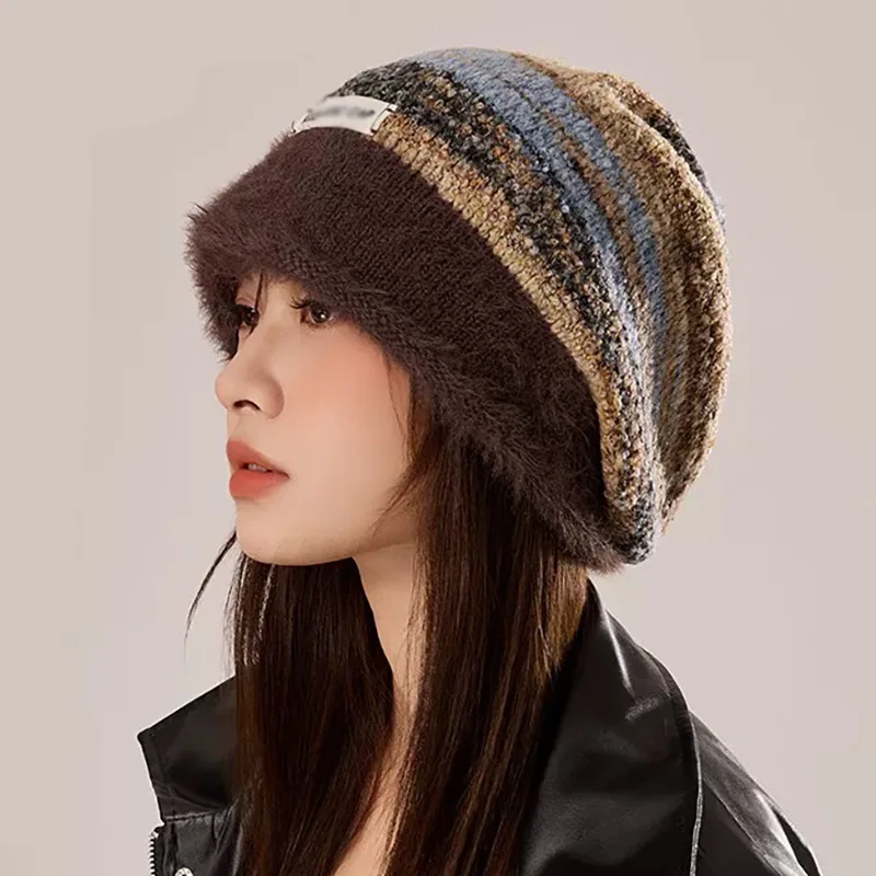 Panama pile cap children winter big head circumference woolen hat warm confinement hat toe knitted cold hat Cap H289