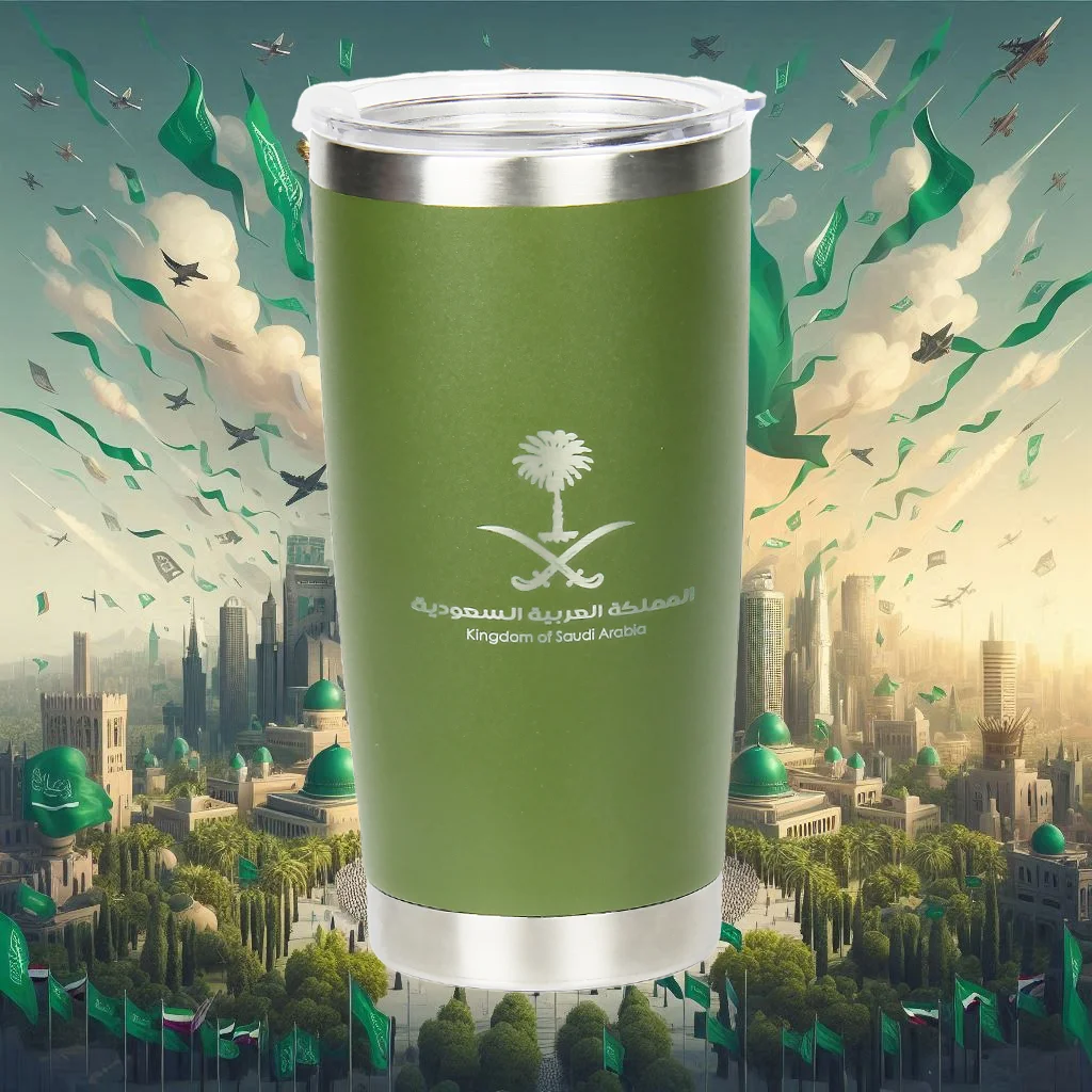 Cup of Pin Two Swords and A Palm,Saudi Arabia National Day Seven and the Saudi Palm Coffee Cup