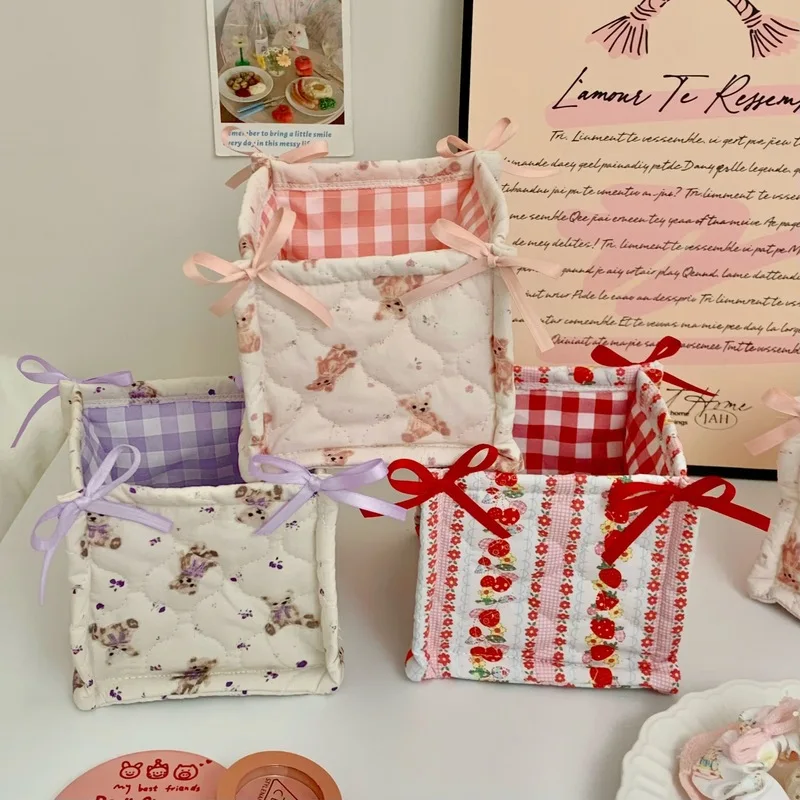 Quilted Desktop Storage Basket 4