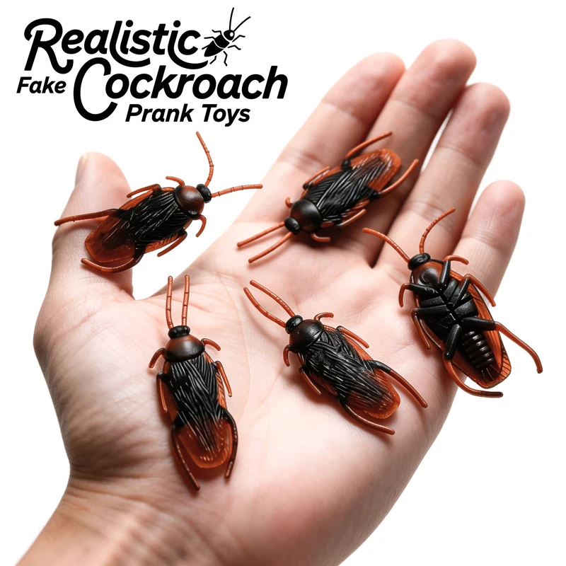 Lifelike Fake Cockroach Plastic Roach Bugs Prank Toys Halloween Trick Props Gags Practical Jokes Party Favors for Kids Adults