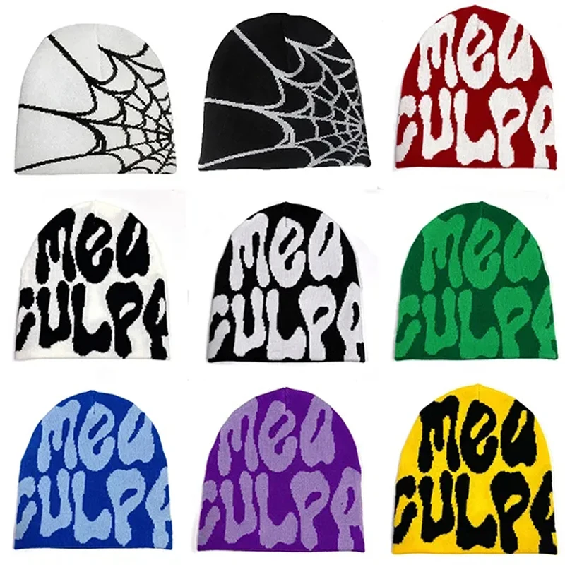 Mea Culpa berretti per maglieria cappello per donna uomo coppia Y2K cosa c' è nella moda Bonnet Kpop Wool Skullies Caps Lady Caps Gorro hémien