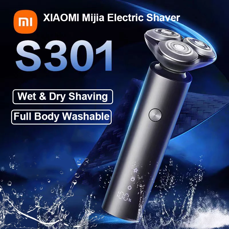 

Электробритва XIAOMI Mijia S301 для мужчин, портативная бритва для быстрого бритья с LED-дисплеем, две скорости, зарядка Type-C, триммер для бороды