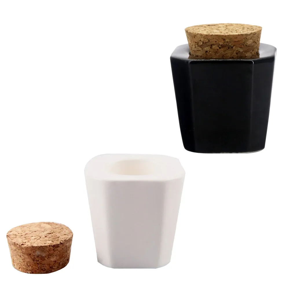 2Pcs Crystal Finish Ceramic Mini Nail Art Cup for Acrylic Liquid Powder Mixing Manicure Tool for Natural False Acrylic Nails