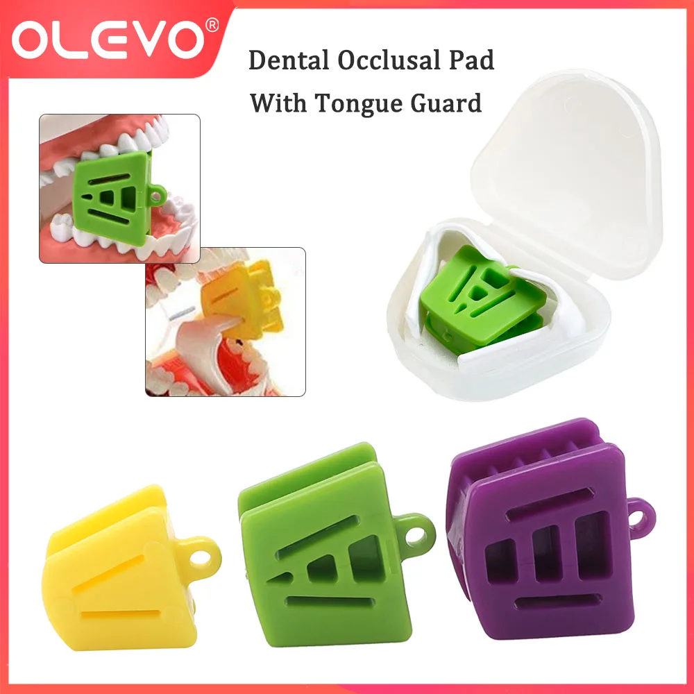 Dental Silicone Occlusal Pad With 2 Tongue Guard Ortho Mouths Opener Prop Rubber Retractor Bite Block Autoclavable Dentistry