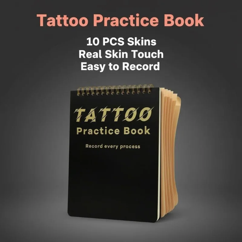 

SUANGL Tattoo Practice skin Book 10 Sheets 1mm Silicone Skin Portable Reusable for Tattoo Artists Practice Book