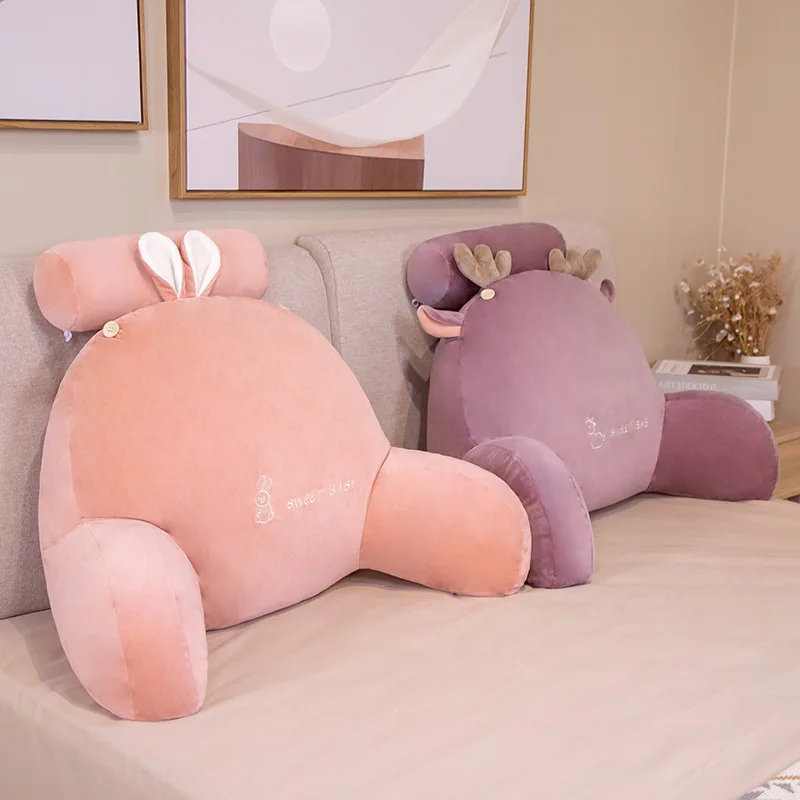 

Cartoon Animal Cushion Household Plush Fabric Removable Washable Soft Package Tatami Cushions Lumbar Pillow Multi-Color Optional