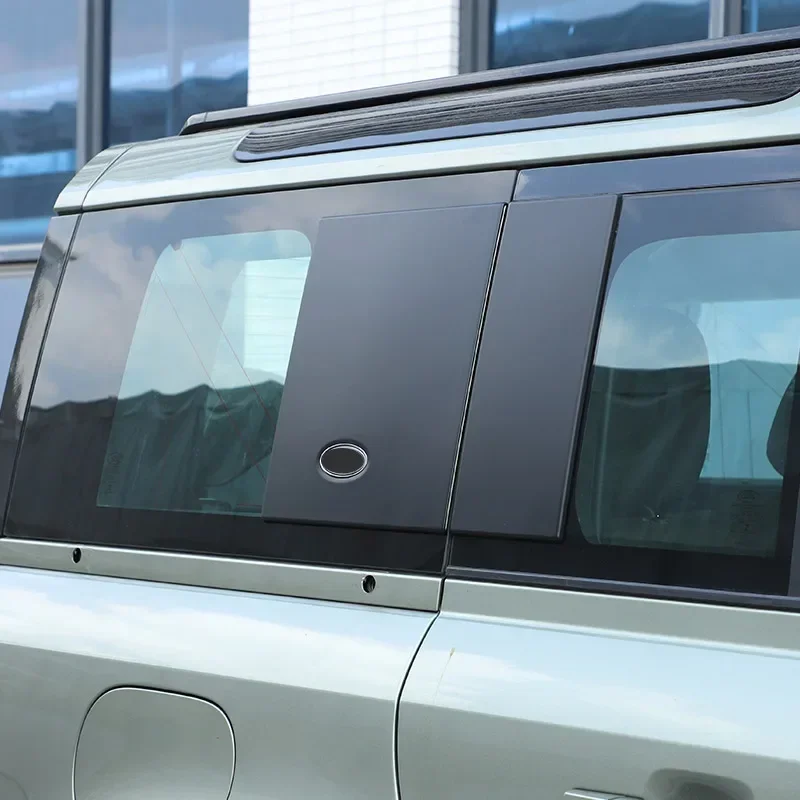 لاند روفر ديفندر 110 130 2020-2024 ABS ألياف الكربون/أسود نافذة السيارة الخلفية الجانبية لوحة تزيين ملصق اكسسوارات السيارات #5