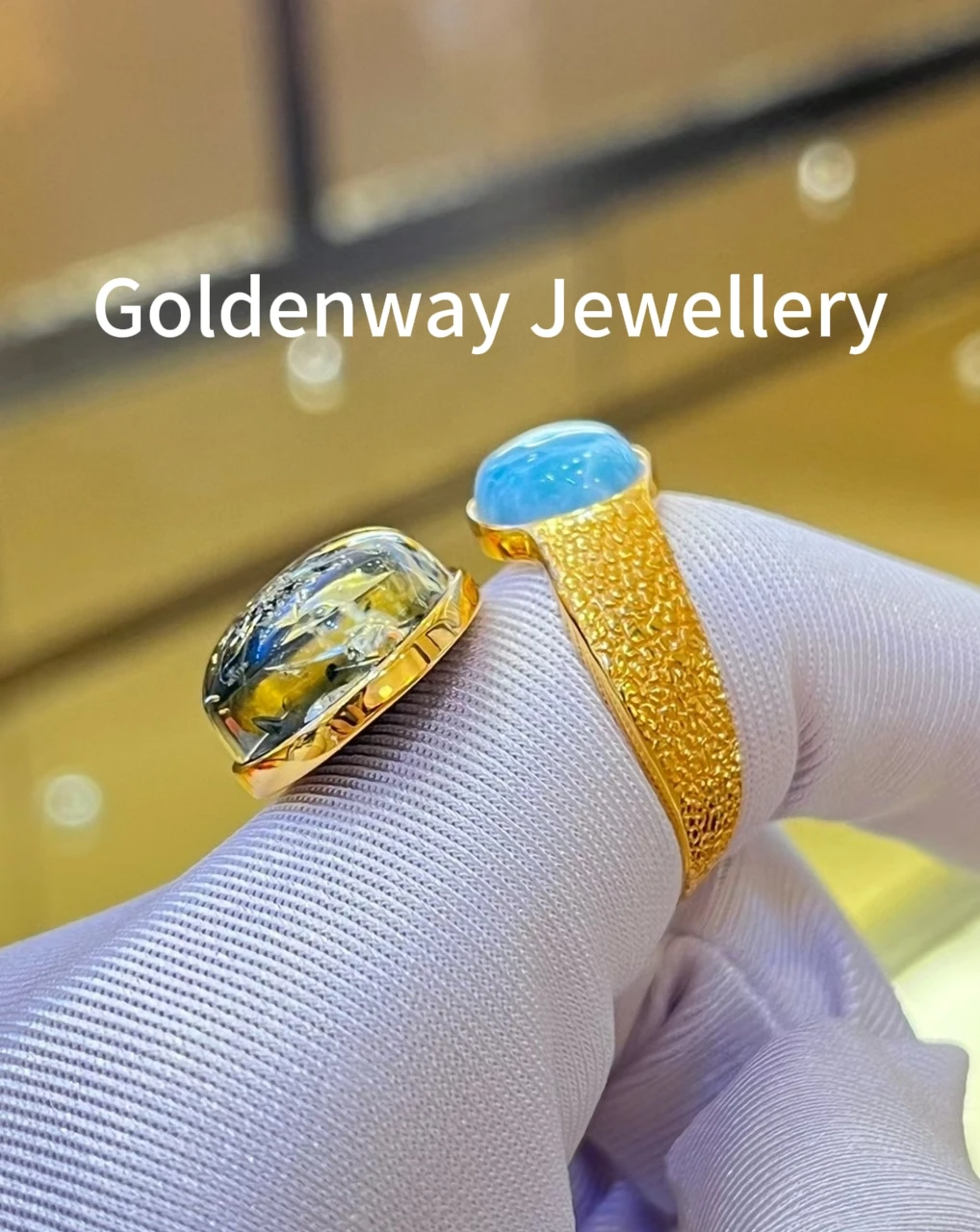 

Goldenway Дизайнерское серебро 925, натуральный зеленый янтарь, ларимар, набор колец с крючками для ушей, овальный сертификат, драгоценный камень, массивные эффектные ювелирные изделия