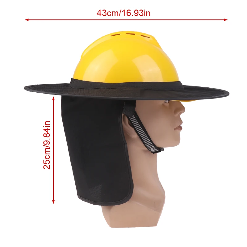 1Pcs Safety Helmet Breathable Visor Hat Cover Summer Sun Reflective Brim Shield with Neck Guard Sunshade Curtain