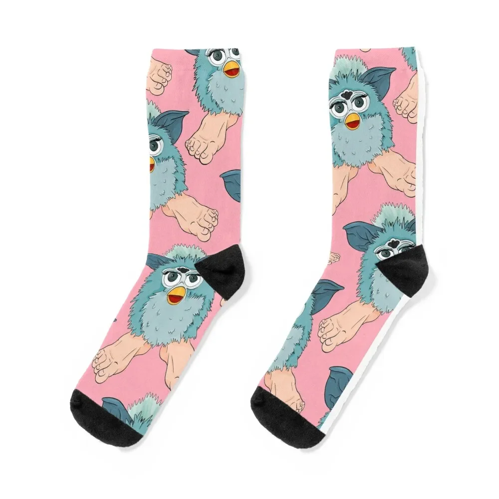 

Pink Furby Pattern Socks Toe sports Stockings man sheer halloween Socks Ladies Men's