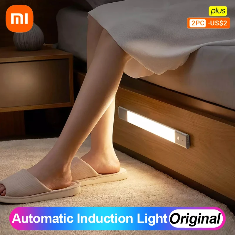 

Xiaomi Ultra-thin Wireless Sensor Light Automatic Smart Induction Night Light LED Dormitory Bedroom Kitchen Stairs Wardrobe Lamp