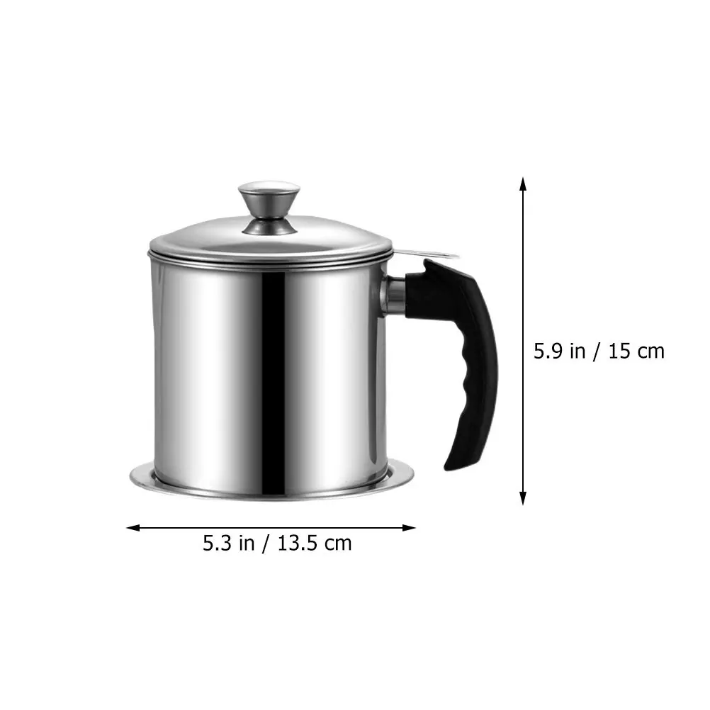 

1Pcs Filter Oil Bottle Stainless Steel Kitchen Oil Storage Container with Lid for Dust Proof Antirust Use
