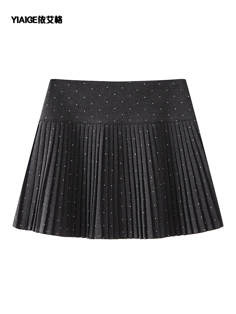 

Women's Grey Y2k A-line Dot Skirt Elegant Harajuku Mini Shorts Skirts 90s Aesthetic Vintage Bow Skirt 2000s Cutecore Clothes