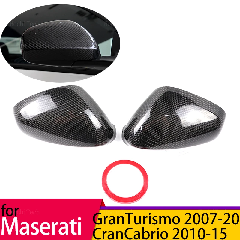 

1 pair Real Carbon Fiber Side Case Trim Car Rearview Mirror Caps for Maserati GT GranTurismo 07-20 GranCabrio 10-15 Add on