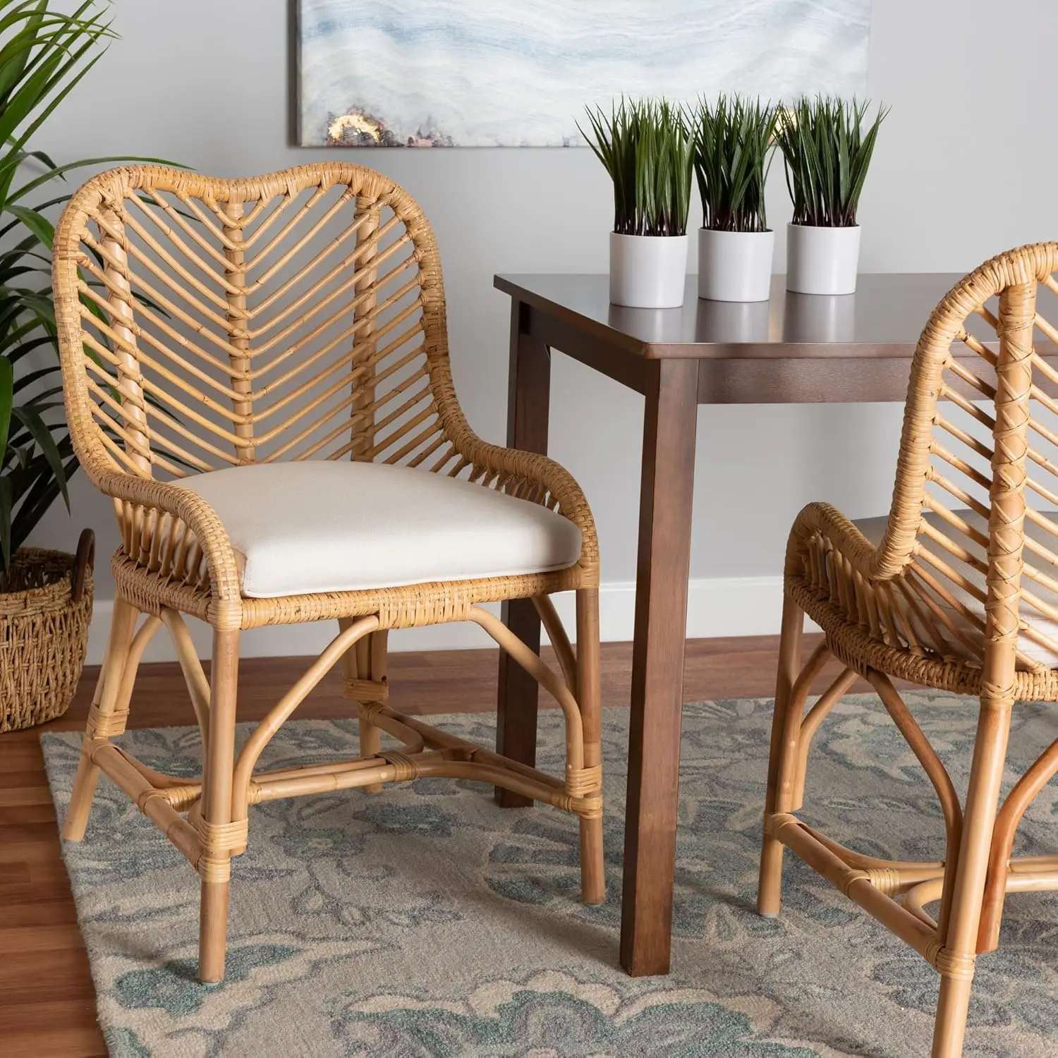 Arween Natural Rattan Dining Chair, One Size