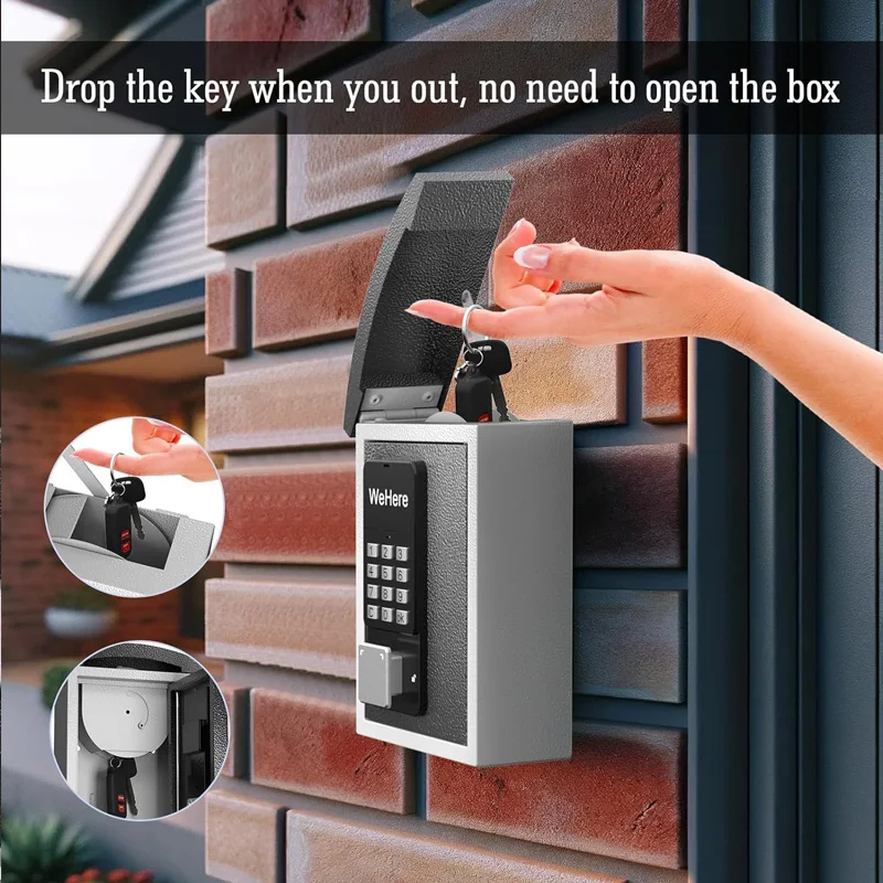 Hier Key Safe Box Wand montage geeignet für Hauss chl üssel sichere Lagerung otp/App/fester Code entsperren Outdoor-Sicherheits management