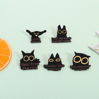 Peace Was Never an Option Enamel Pin I Crave Violence Steal From The Rich Cute Black Cat Brooch Lapel Badge Jewelry for Friends