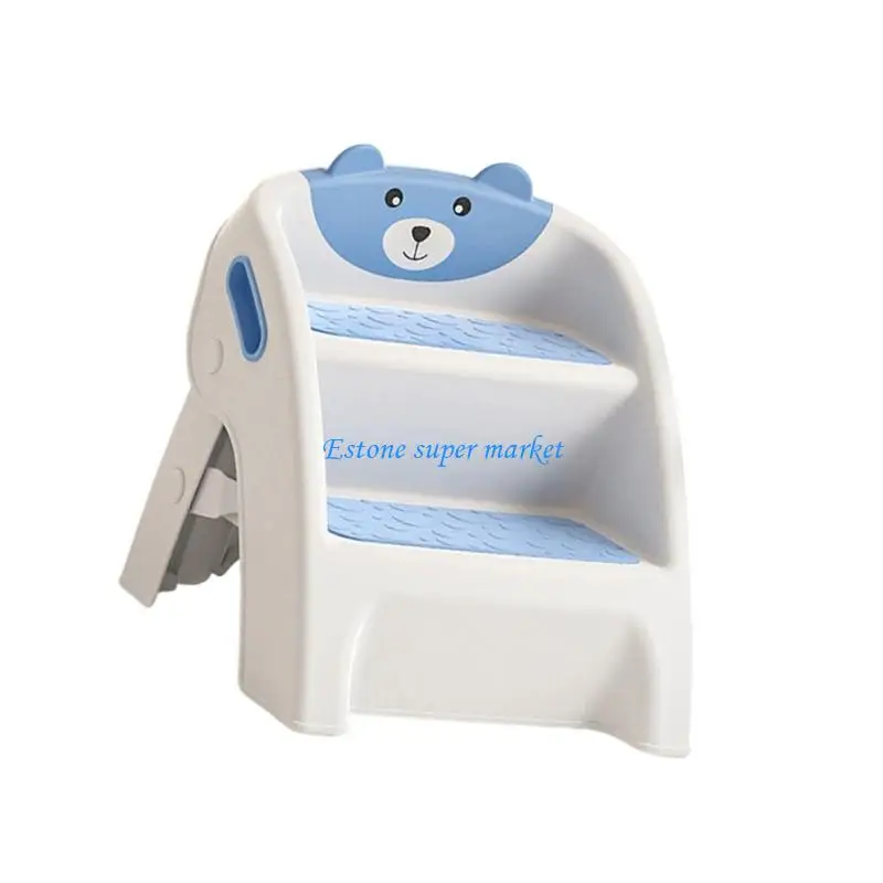 090B Compact Step Stool for Kids Bathroom Anti Slip Base Quick Setup 10 Second Foldable Design Potty Training Tool