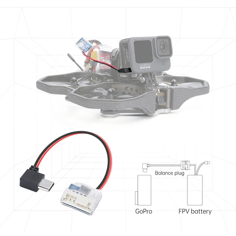 

Type C to 5V Balance Plug Power Cable Charging Cable for GoPro Hero 6/7/8/9/10 for FPV drone part