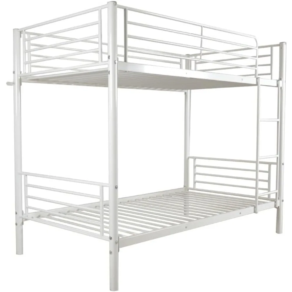 Bunk Bed Twin Over Twin for Teens, Metal Bunk Bed Frame with Ladder, Space-Saving, Noise Free, Easy Assembly, No Box Spring