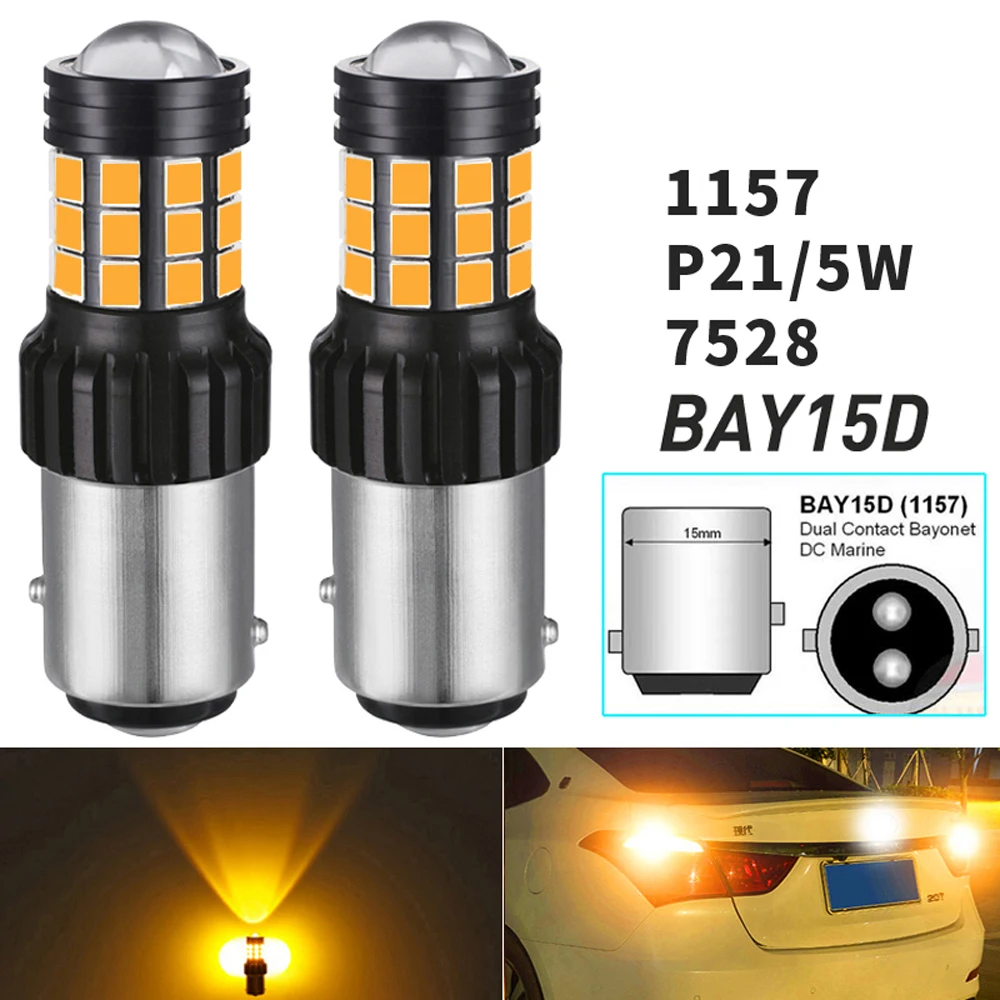 

2pcs P21/5W BAY15D 1157 7528 Led Brake Light 24V 12V 21/5W R380 Tail Bulb Moto Stop Turn Signal Lamp Car Daytime Running Lights