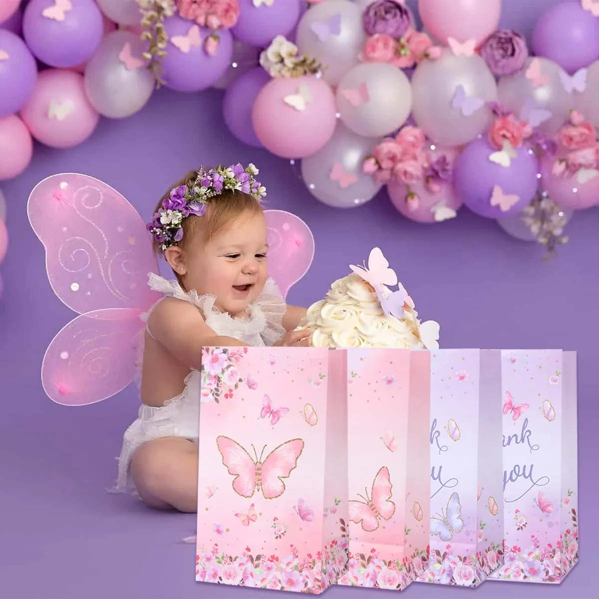 Butterfly Paper Candy Bag Birthday Party Decoration Kids Gift Packaging Box Girl Baby Shower Supplies Wedding Portable Box Bag