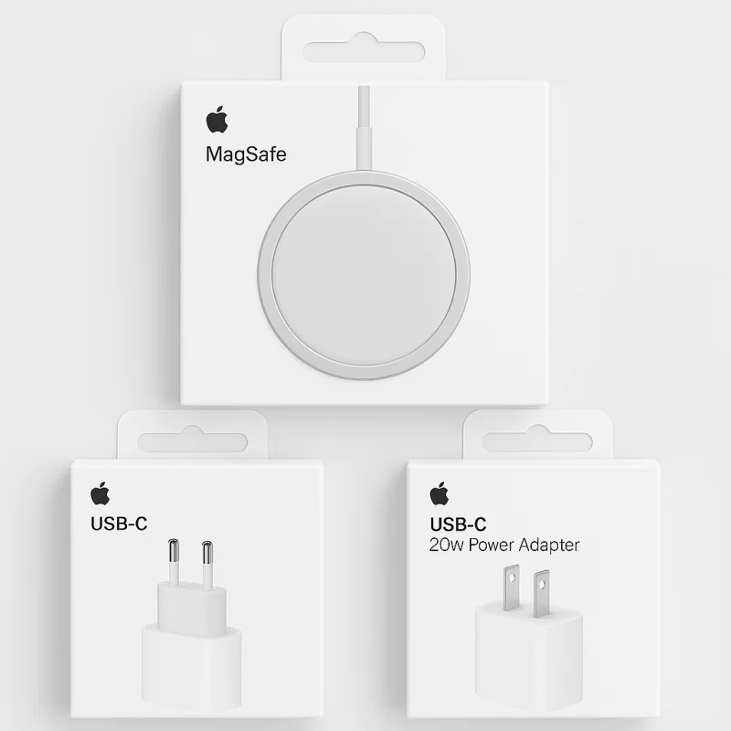 Apple Original 20W USB-C chargeur avec chargeur magsafe câble USB-C 2m 1m câble pour Iphone 17 16 15 Pro Max Plus Air Mini