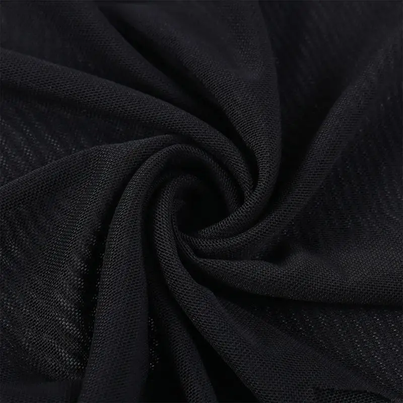 R3MC – haut court évasé à manches longues pour femmes, gothique, Punk, Vintage, esthétique, garniture en dentelle, transparent,