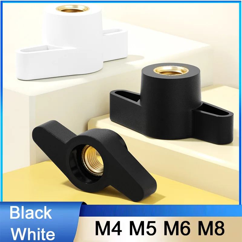 Beicai 5/10pcs Z-type Hand Nuts M4 M5 M6 M8 Through/blind Hole Adjusting Nut Plastic Hand Knob T Thumb Nut Black/white