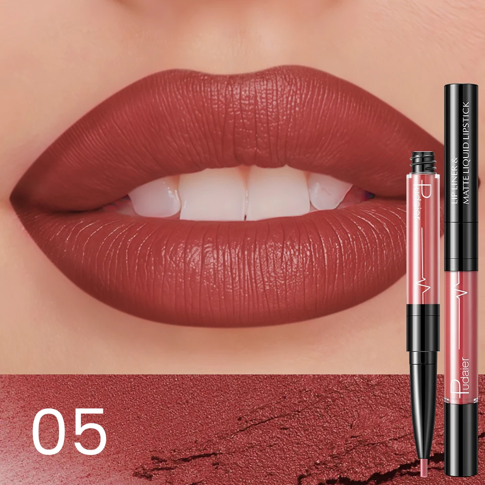 Delineador labial impermeável ultrapreciso de ponta dupla - Forros labiais com alto pigmento, suave, à prova de suor