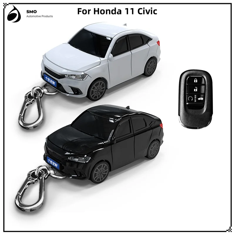 For Honda 11 Generation Civic Key Cover with Lights Car Key Fob Car Model Key Protector Auto Accessories Creative Personalized G