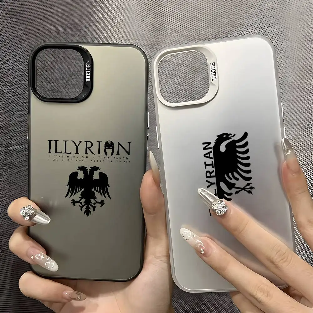 ألبانيا العلم شعار كول جراب هاتف آيفون 16 15 14 13 12 11 زائد برو ماكس متعدد الألوان أورورا الليزر للصدمات فوندا غطاء